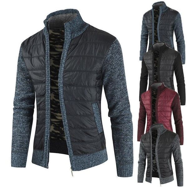 

autumn winter men's sweater jacket new mens velvet thick knit sweater men colorblock cardigan knitted jackets1, White;black