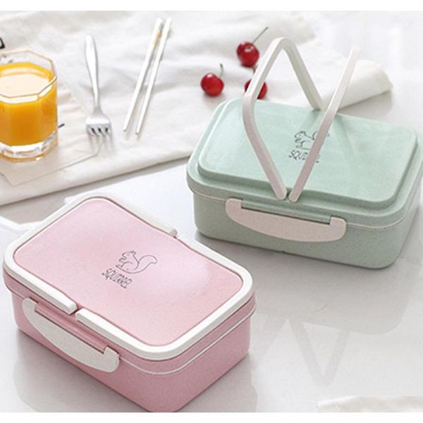 

eco-friendly lunch box fashion wheat straw microwave bento portable lunch box food container storage box compartments case 2ojqe