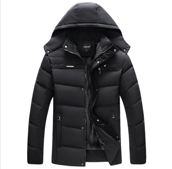 

winter men's cotton-padded coat hooded casual large size men plus size thickened cotton-padded black army green navy blue jacket