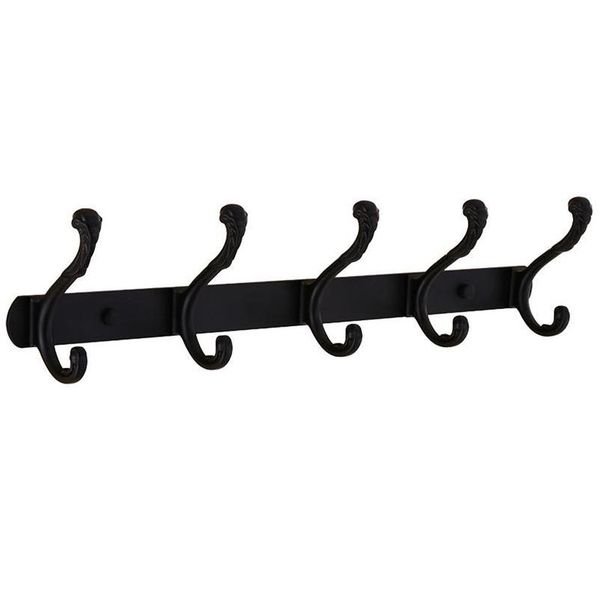 

1 pc 47.5cm door hook rack wall mounted hanger with 5 hooks for coat key towel bag bathroom jlljby sport777