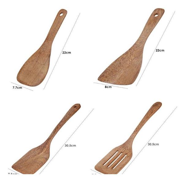 

wood kitchen cooking tool utensils set spatula shovel soup spoon special heat-resistant wood bbyhen