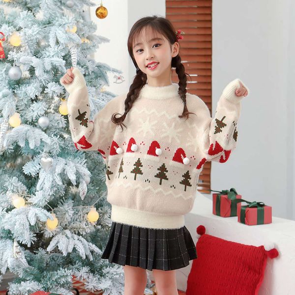 

children's elk new t-shirt sweater year snowflake autumn winter christmas tree girls' pullover mvk73okc, Blue