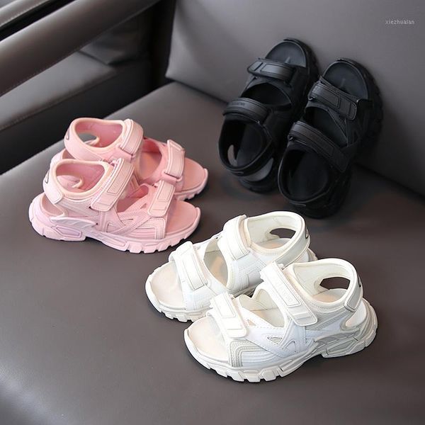 

sandals children summer shoes kids for boy beach breathable leakage toe casual boys non-slip sx4871, Black;red