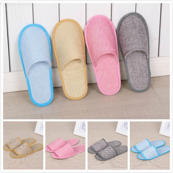 

disposable slippers l spa home guest shoes 4 colors comfortable breathable soft anti-slip cotton linen one-time slippers