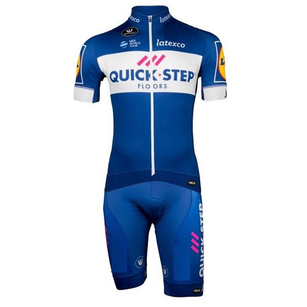 

quick step 2020 team спортивный комплект короткий рукав джерси и нагрудник шорты mtb дорожный мотоцикл рубашка задействуя износ pro качество, Black;blue