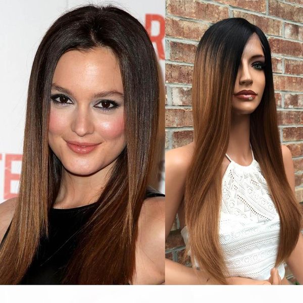 

ombre парики волос темных корни два тона волосы человека полного парик шнурка # 1b 33 ломбера цвета людей для афро-американской, Black;brown