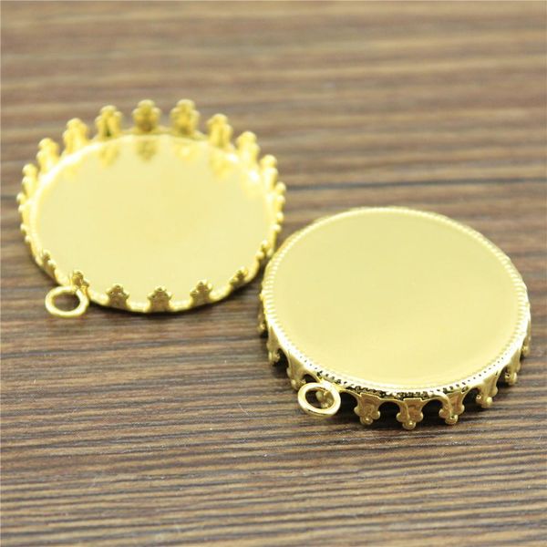 

10 шт. 6 цветов подходит 15 20 25 мм стеклянные стекло cabochon crown edge cameo base настройка diy подвесной лоток пустой h jllekd, Black