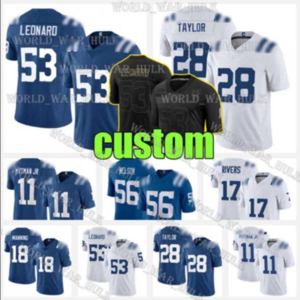 

mens indianapolis darius leonard custom colt 17 philip rivers brissett t.y. hilton eric ebron 25 marlon mack jersey jonathan taylor, Black;red