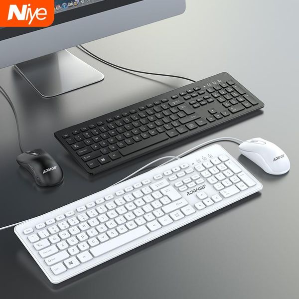 

keyboard mouse combos niye silent set ergonomic mute office gaming usb full-size combo for notebook lapdeskpc