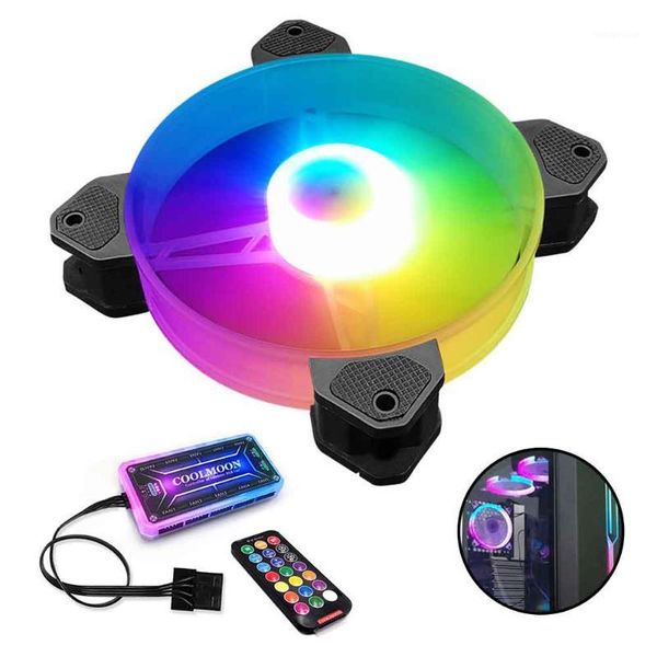 

non-slip cooler 120mm durable chassis hydraulic pc cooling led rgb small computer case fan quiet adjustable remote control1
