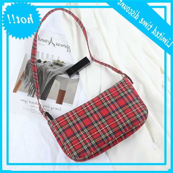 

luxury women baguette retro plaid shoulder bag designer red vintage cups women's handbags messenger wallet bolsa feminina