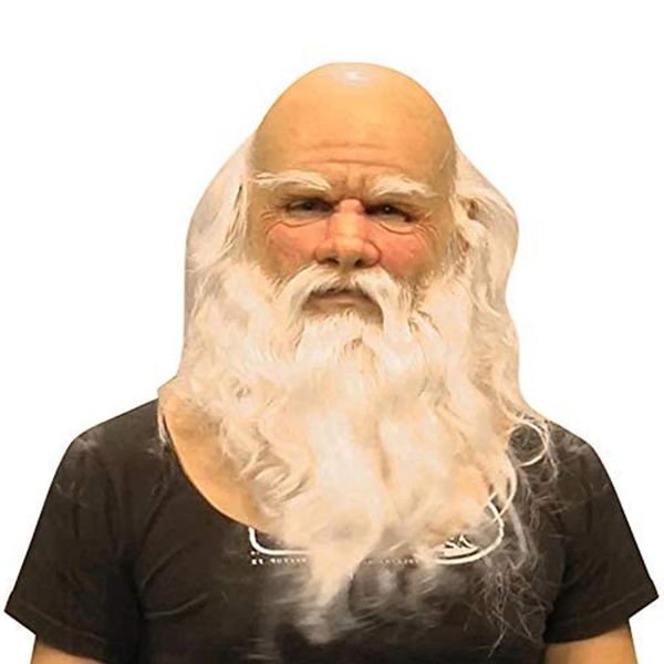 

hair new santa costume white christmas long halloween decor face head cover festive party masks cosplay prop