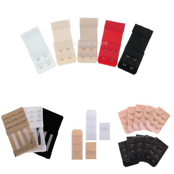 

women's g-strings 10pcs 5pcs bra extender 2 hooks 3 women back extension band buckle straps soutien gorge femme, Black;white