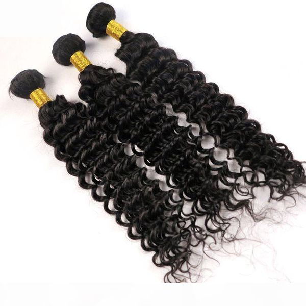 

brazilian virgin hair weaves human hair bundles deep curly wefts unprocessed 8-34inch indian peruvian malaysian cambodian human hair extensi, Black