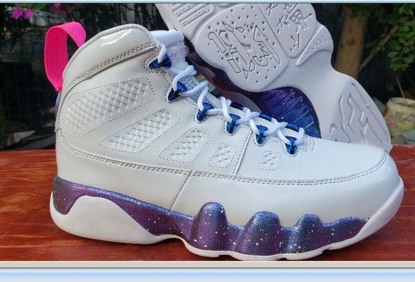

2020 9s new arrival high white purple blue the milky way leather men outdoor shoes size 40-47
