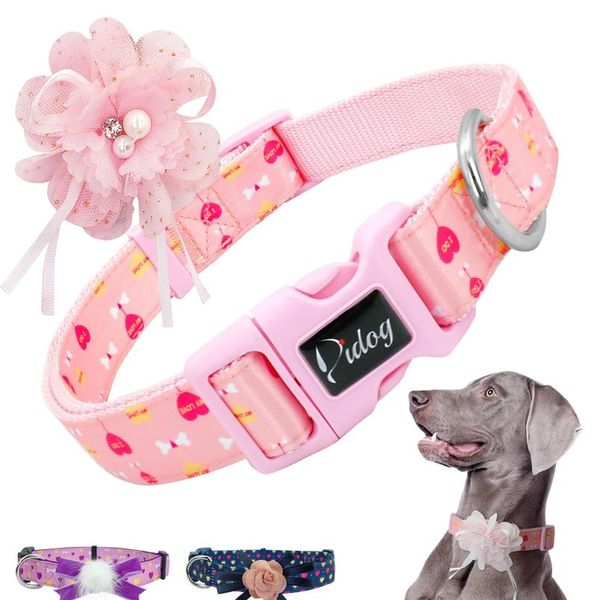 

fashion pet collar adjustable nylon dog collar for small medium large dogs chihuahua with cute bowt wmtapw