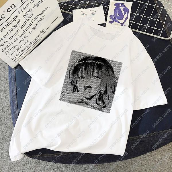 

anime spoof забавная повседневная свободная мультфильм с рисунком свободных топов tees summer mujer ulzzang harajuku с коротким рукавом шика, White