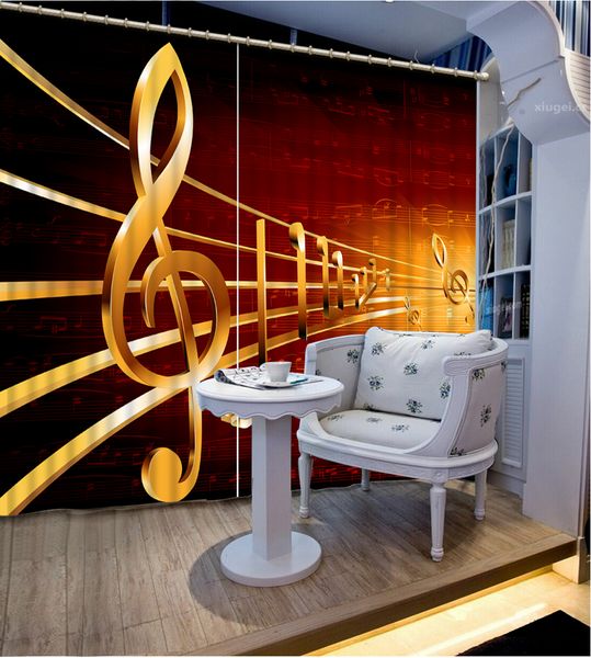 

3d curtains custom note block window curtain bedroom living room blackout curtain