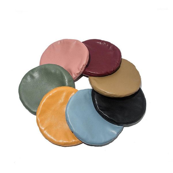 

berets pu leather beret hat women's british retro winter warm hat1, Blue;gray