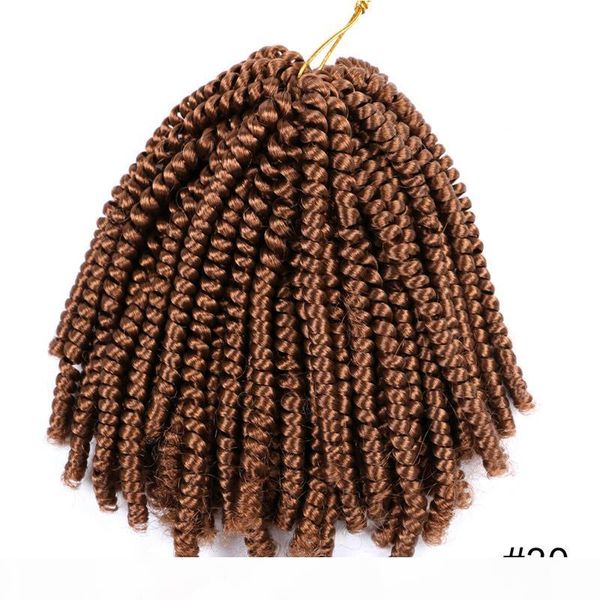 

fluffy spring twist hair 8 inch black brown bug ombre braiding hair extensions 100g synthetic crochet braids hair