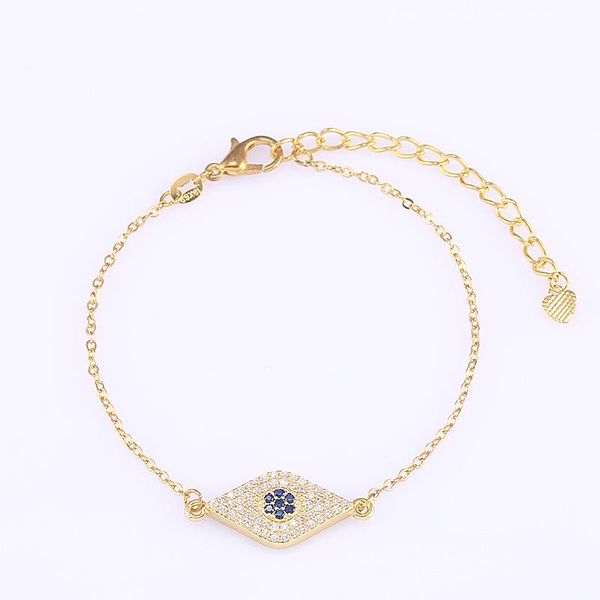

link, chain copper micro pave jewelry shining zircon evil eye bracelets for women men accessories bijoux vintage femme diy gift, Black