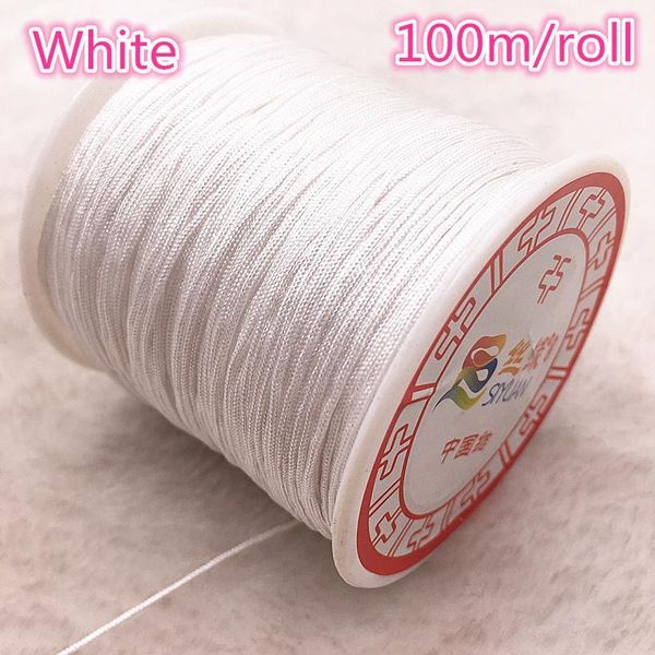 

100m roll 0.8mm white nylon cord thread chinese knot macrame cord bracelet braided string diy tassels beading thread h bbygcb