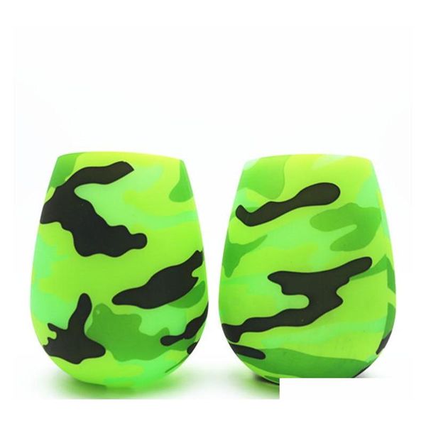

sile wine glasses 370 ml bubble camouflage 5*5*10 cm pink blue camo unbreakable stemless b jllccg bdebag