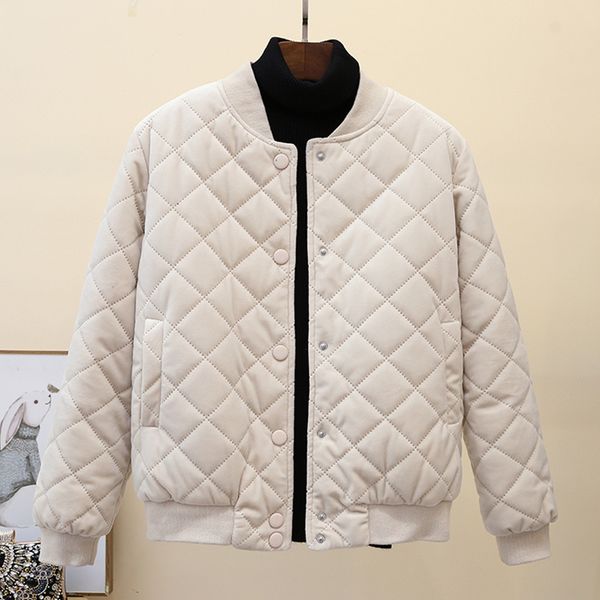 

2021 new winter new female short harajuku small diamond thick baseball uniform cotton woman's coat h00294 ht4w, Black