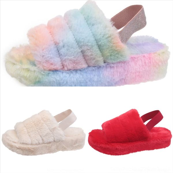 

29pe warm plush open toe home pink slipper flats shoes new slippers woman winter short velvet sweet plush bedroom non-slip indoor korean, Black