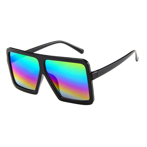 

women oversized sunglasses black square big frame colorful sun glasses men mirror oculos gradient hip hop shades fa