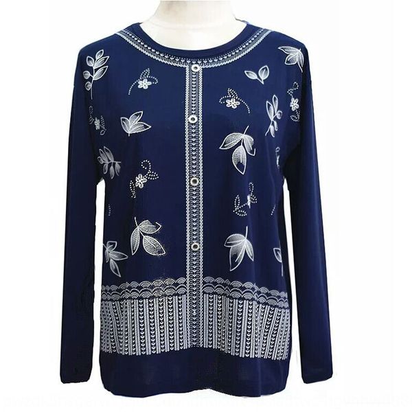 

весна матери clothesmiddle возраста по старости clotheswomen dressesround top игровой coatneck длинного рукава topswomen одежда весна и осен, White