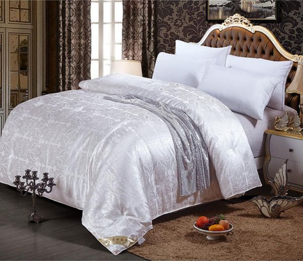 

comforters & sets 100% mulberry silk comforter/blanket/quilt/duvet for summer/winter king queen white jacquard cover handmade natural beddin