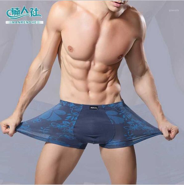 

soft breathable bamboo fiber men underwear u convex corner men's modal flower printed pants boxers shorts wholesale1, Black;white