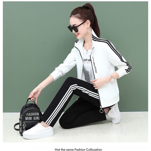 

717fw sports 361 wear women's spring autumn 2020 new fashion large loose cotton casual casual wear three piece running 4sbbc, Gray