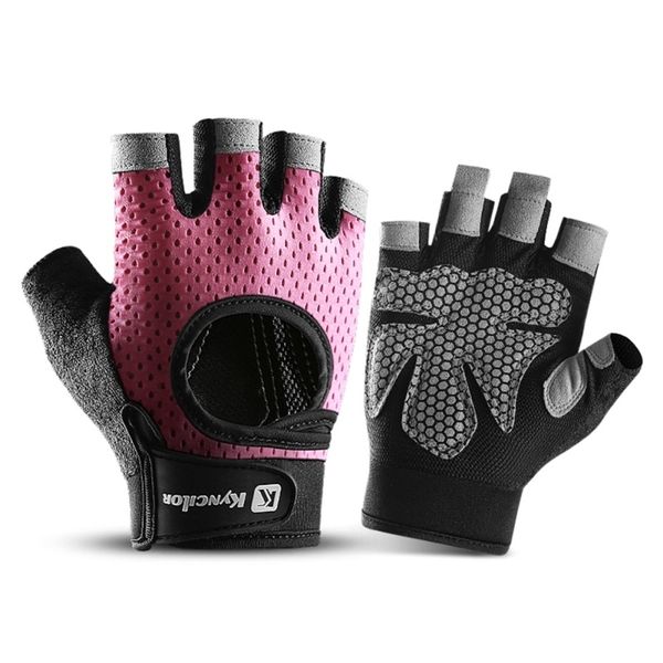 

weight lifting cycling breathable gym fitness gloves mitten workout bodybuilding half finger glove hand protector, Blue;gray