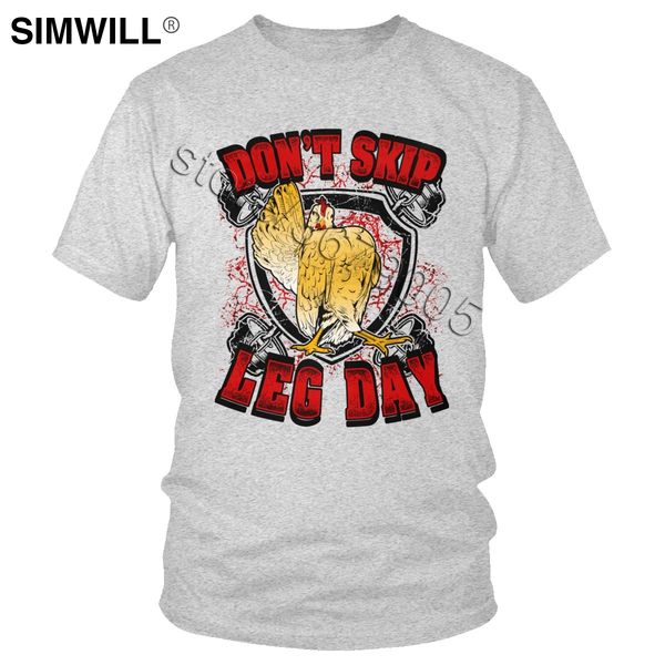 

funny don't skip leg day tee short sleeved humor chicken gym streetwear big size gift sport hooded sweatshirt hoodie men t shirt
