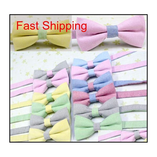 

solid bowtie cotton&linen 22 colors butterfly men presided over the bow ties for father's day tie christmas gift fedex tnt j426f, Black;gray