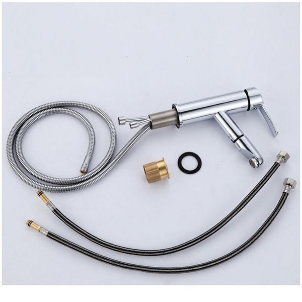 

sianco chrome stainless steel single hole pull out sprayer cold & mixer tap kitchen sink basi jllygv