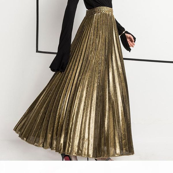 

new 2019 autumn and winter high waisted skinny female velvet skirt pleated skirts pleated skirt ing, Black