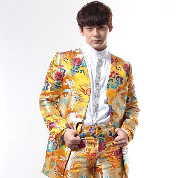 

s-3xl 2020 men's vintage hanfu chinese style tang suit wedding dress costume clothes embroidery robes costume singer costumes1, White;black