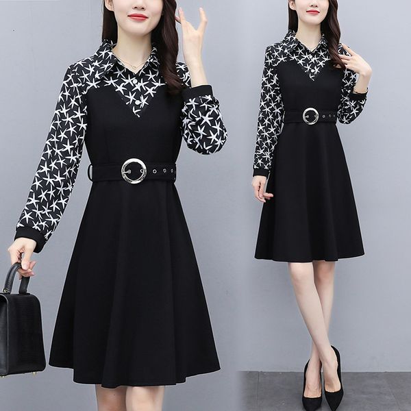 

shredded women plus size spring long sleeve fat 100kg ladies working dressed rd7r, Black;gray