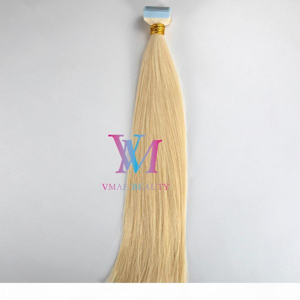 

brazilian full cuticle aligned 100g straight double drawn virgin remy unprocessed pre bonded glue tape in human hair extensions, Black