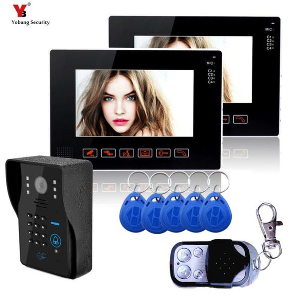 

video door phones yobang security 9 inch intercom 1000tvl camera outdoor 5pcs rfid access doorbell phone
