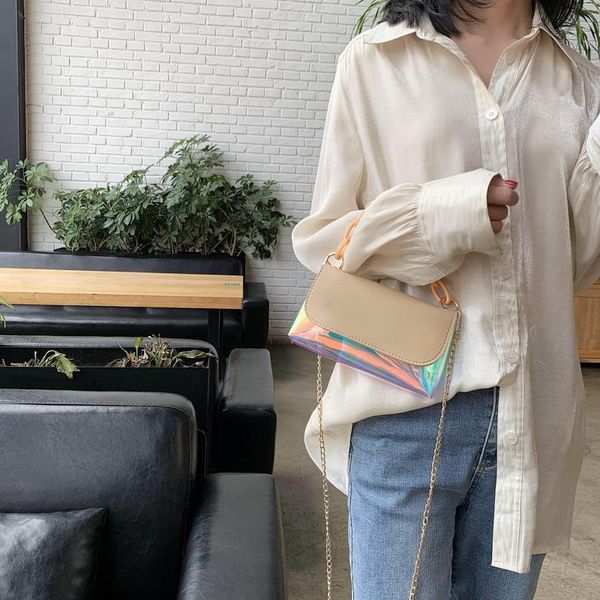 

fashion summer transparent laser chain female messenger bag luxury handbags women bags designer shoulder bag sac a main
