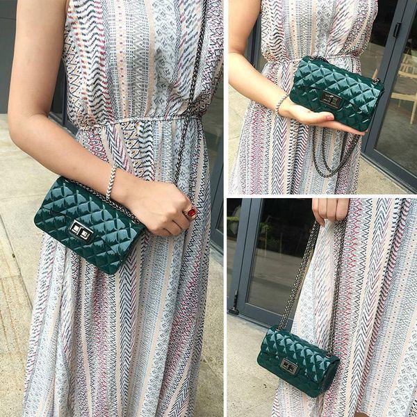 

brand fashion women bags female candy color handbags jelly bags pvc summer beach bag luxury women's chain shoulder bag 581
