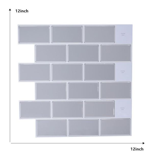 

12*12 inch 3d wall tile stickers self adhesive wall tiles peel and stick white subway tile wallsticker backsplash of kitchen wall stickers