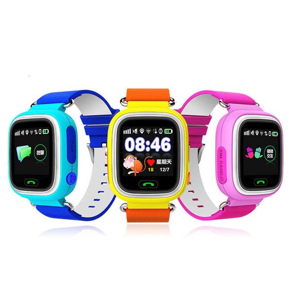 

russian telephone q90 color touch screen gps positioning wifi children's smart watchz51b, Blue