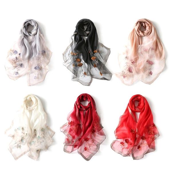 

women embroidered shawls wraps lady travel winter neck scarf, Blue;gray