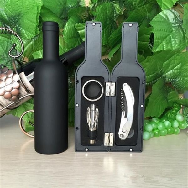 

new}5pcs/set opener red wine corkscrew high grade wines accessory with bottle shaped gifts box bisiness gift favor dhb654
