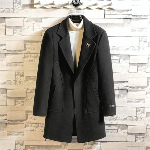 

business jackets men's coat autumn winter casual coats long sleeved large size men outwear warm lengthened jacket overcoat man1, Black;brown